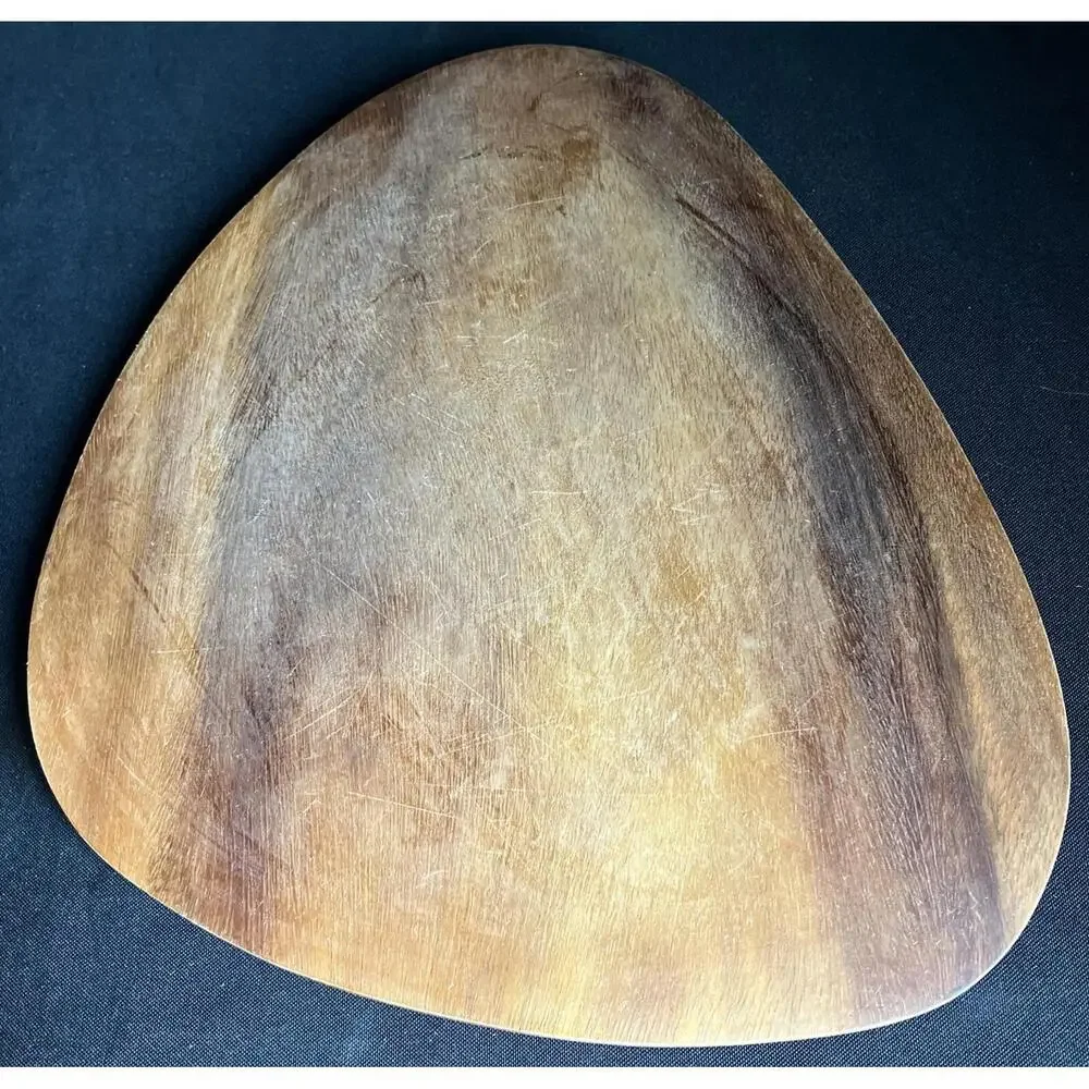 Made in Haiti Vintage“Mountain Maid” Teak Wood Wooden Cutting Board 12” x 11”